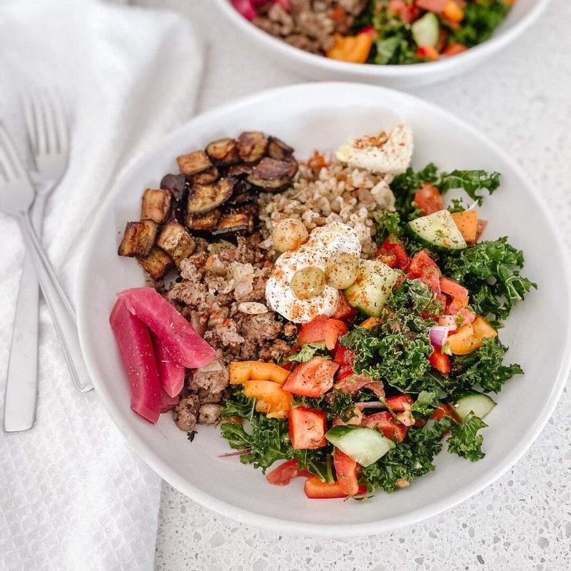 Mediterranean Lamb and Hummus Bowl