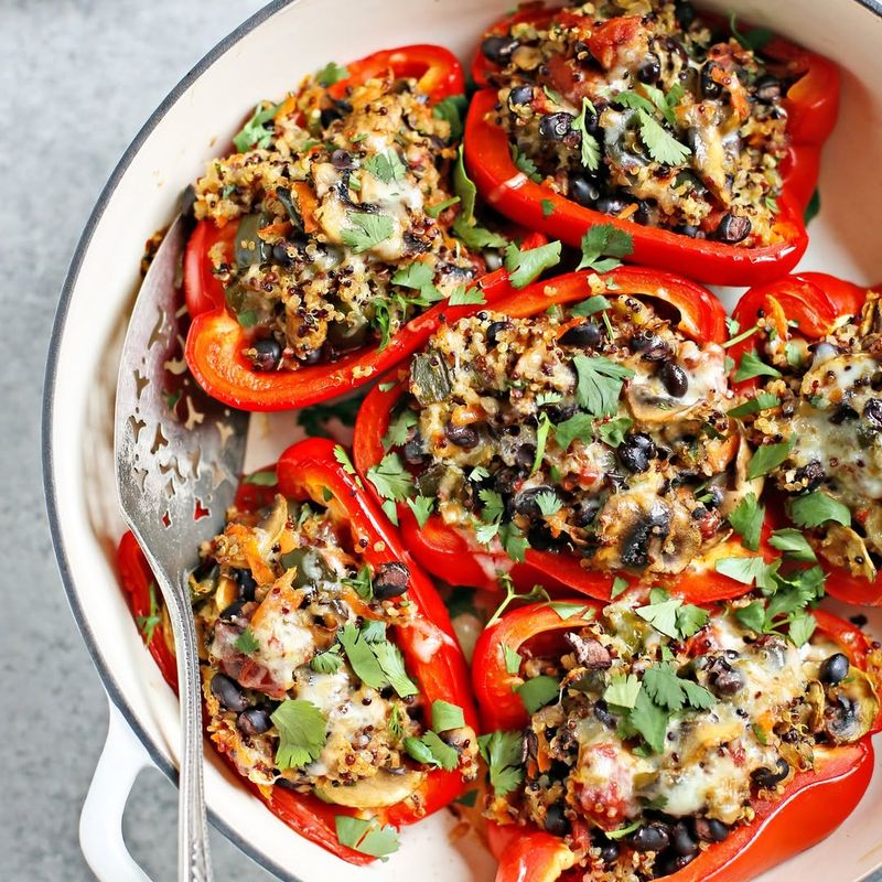 Kale and Quinoa Stuffed Peppers