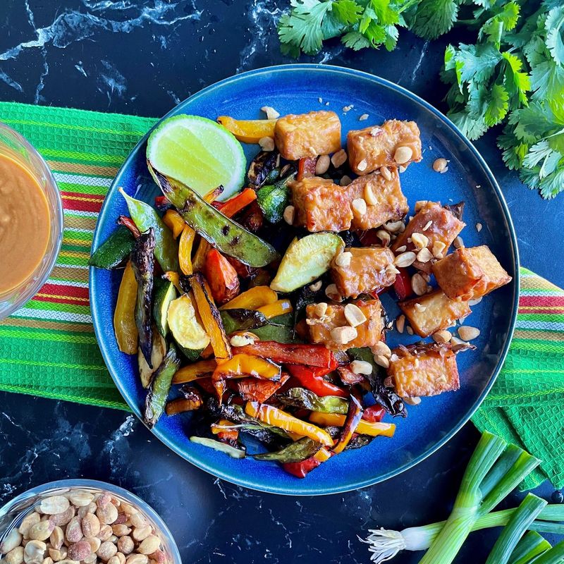 Thai Peanut Tofu and Vegetable Stir