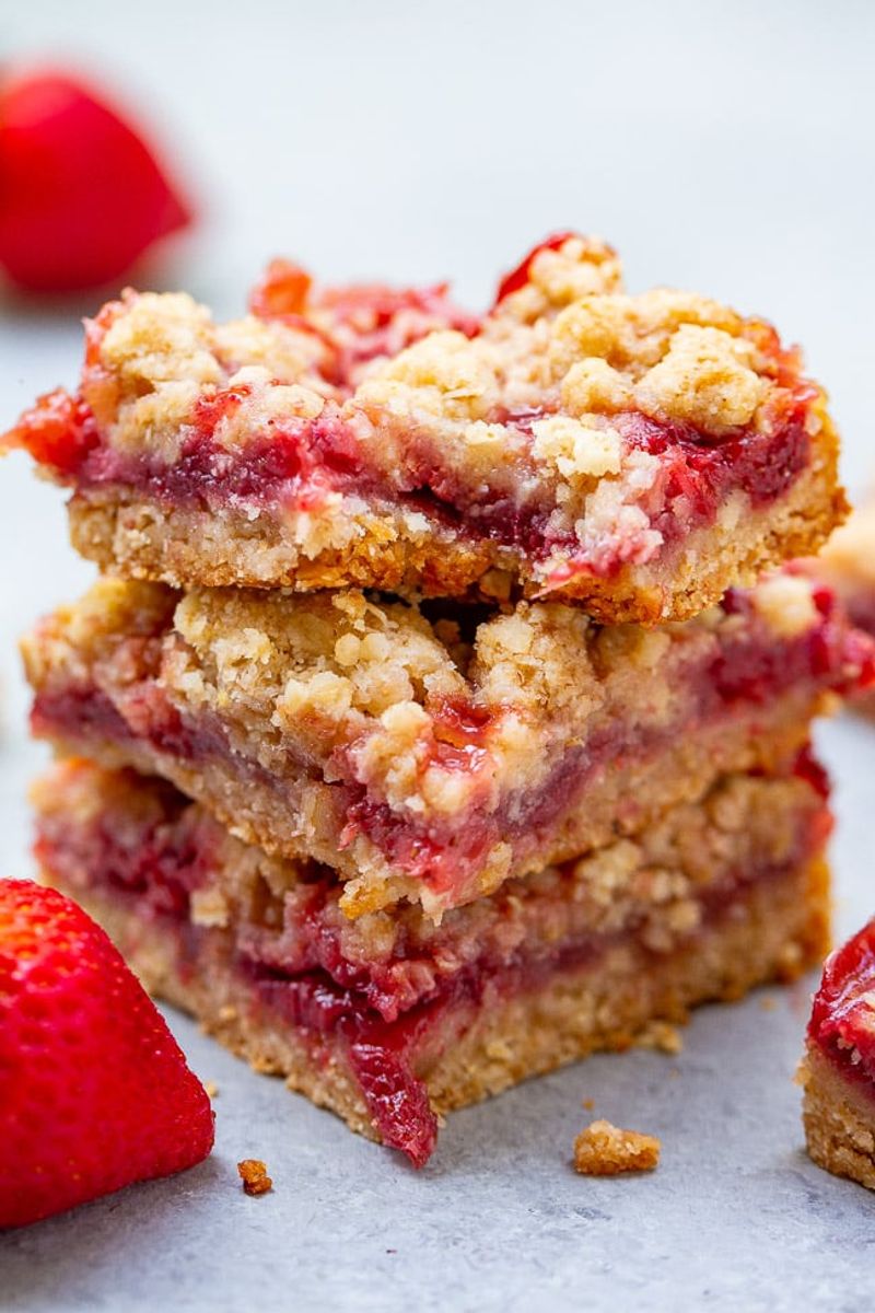Strawberry Oat Crumble Bars