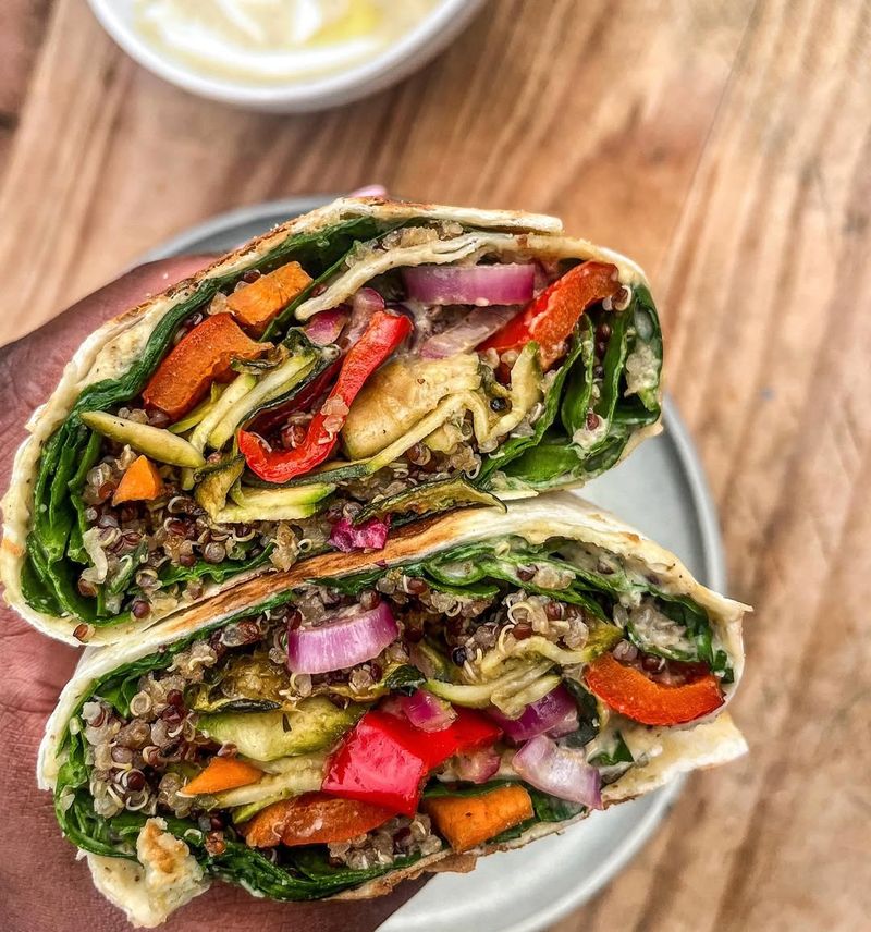 Grilled Veggie and Hummus Wraps