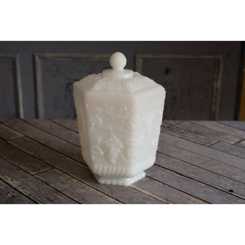 Anchor Hocking Milk Glass Cookie Jar