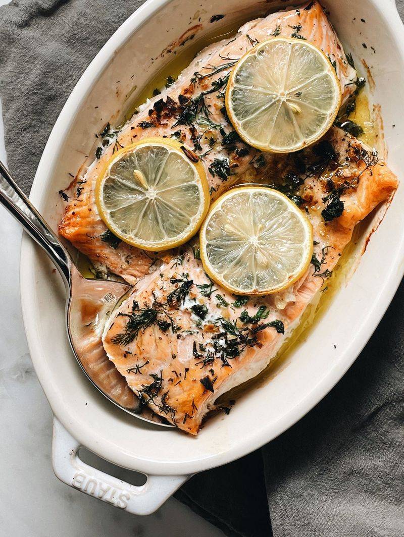 Baked Salmon with Dill Butter