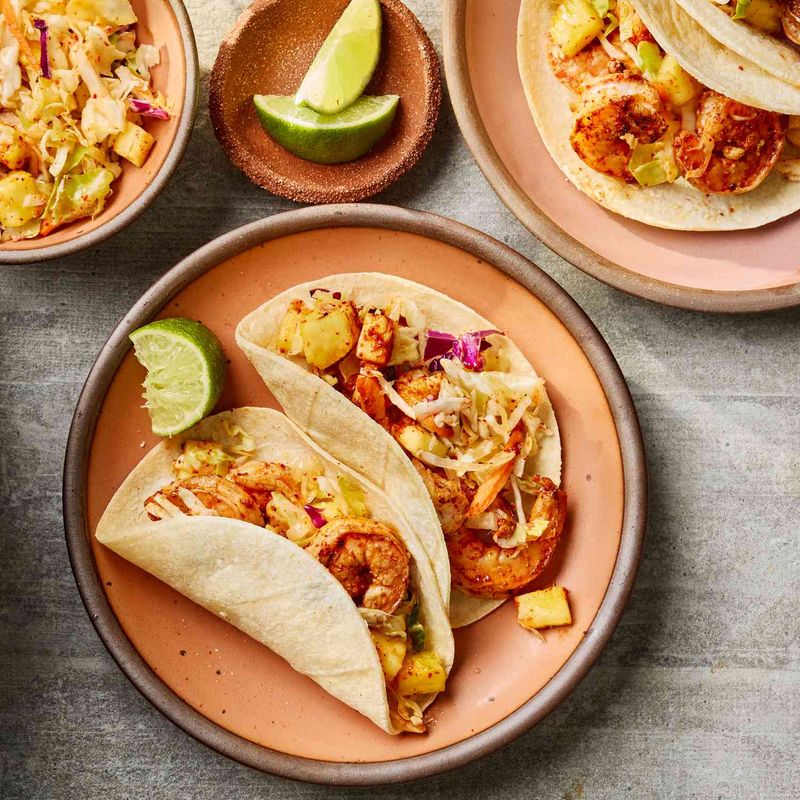 Shrimp Tacos with Cabbage Slaw