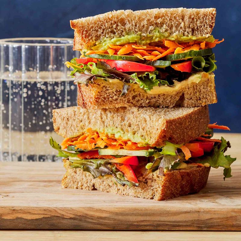 Grilled Vegetable and Hummus Sandwich