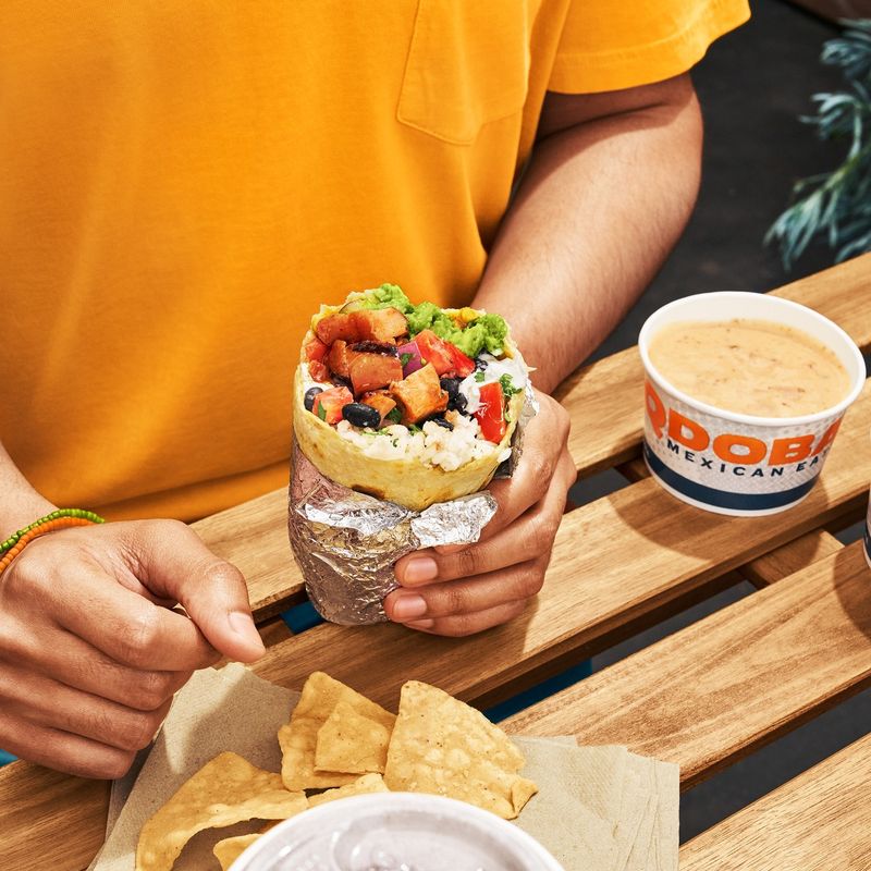 Qdoba Three-Cheese Nacho Burrito