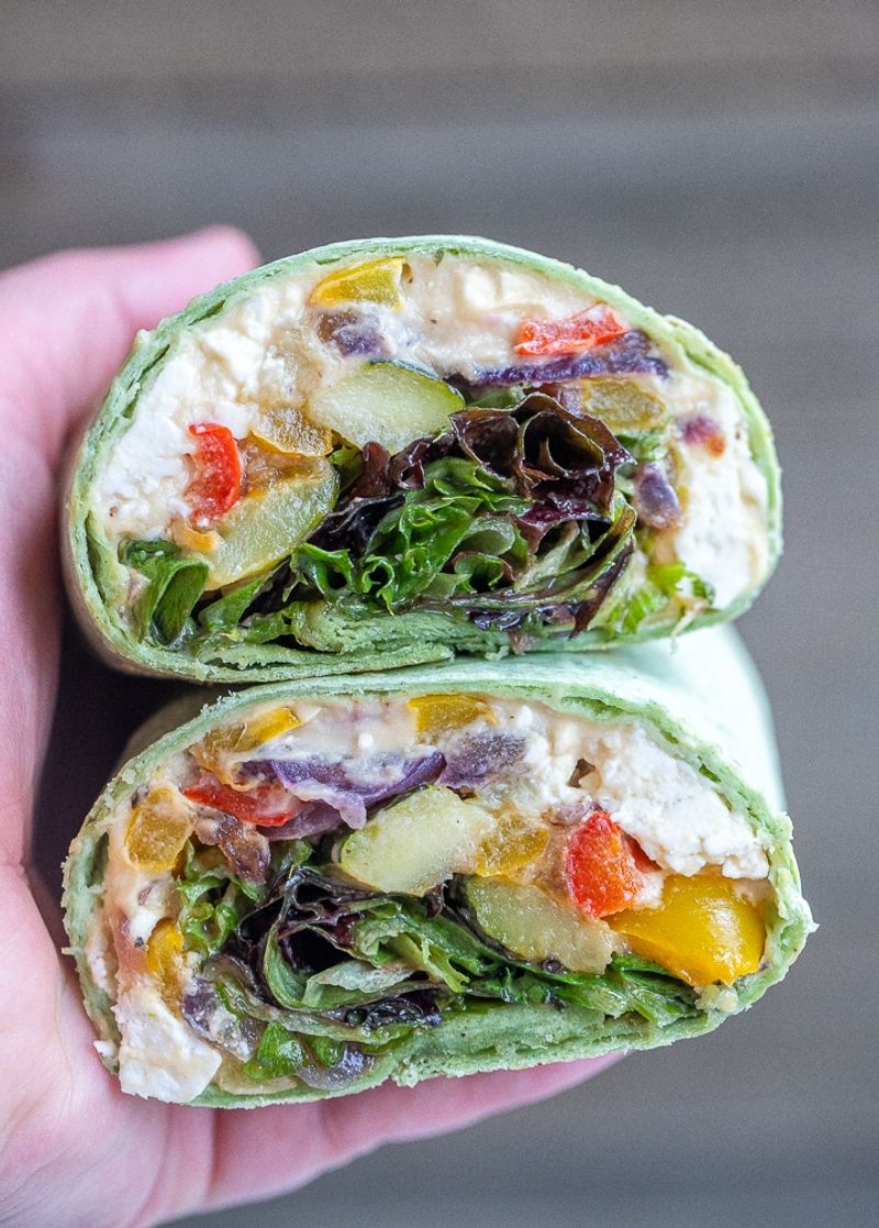 Roasted Veggie and Hummus Wraps