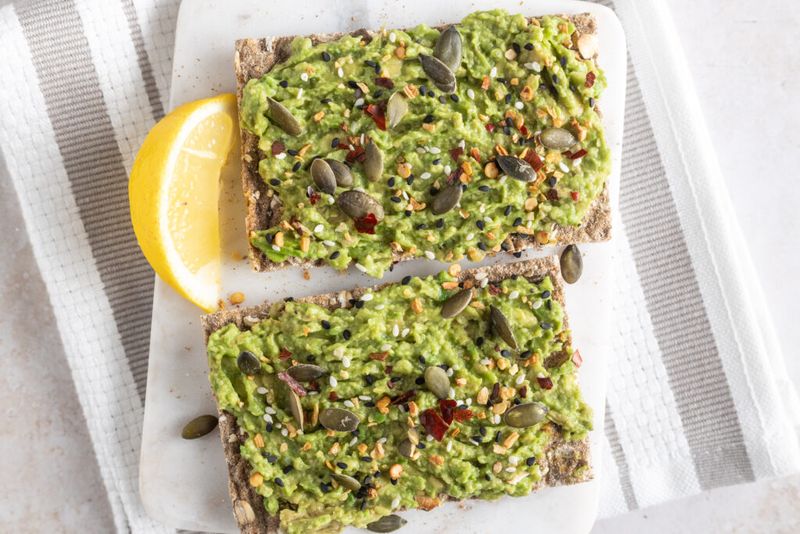 Whole Grain Crackers with Avocado