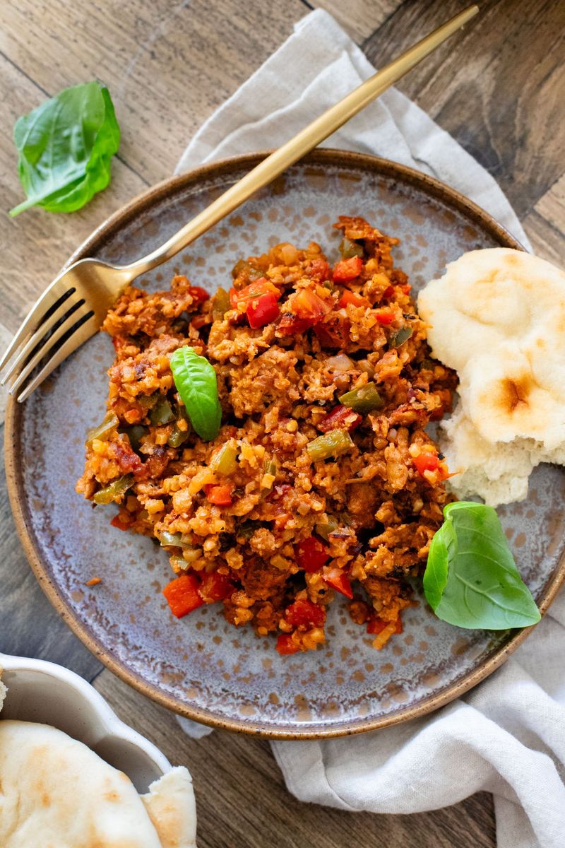 Sausage and Cauliflower Rice Skillet