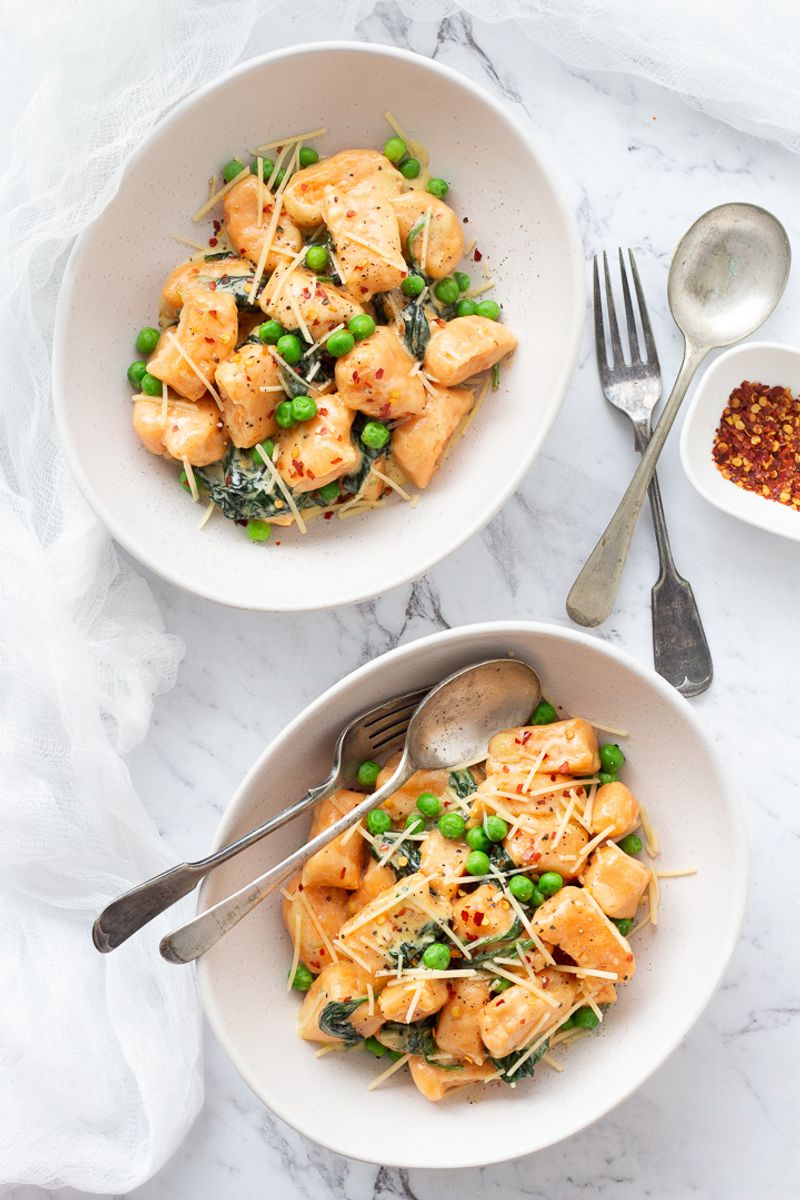Sweet Potato Gnocchi + Spinach + Parmesan