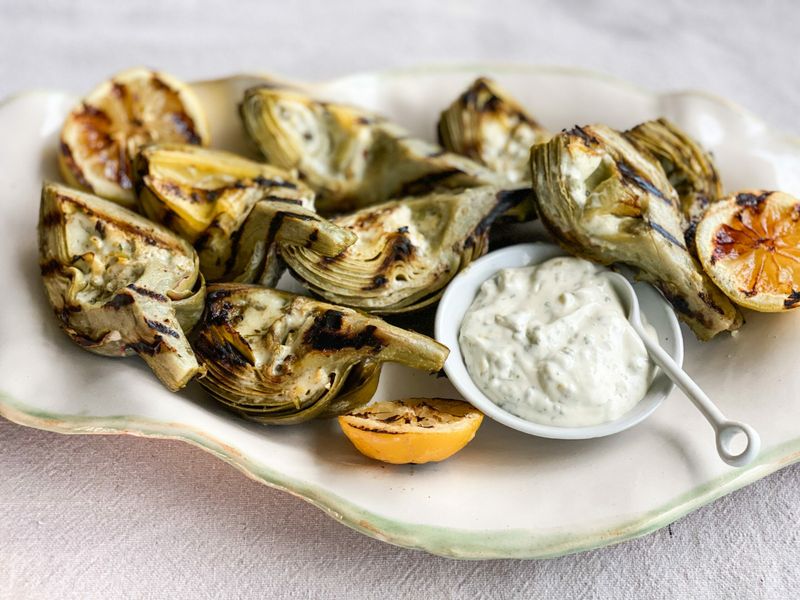 Grilled Artichokes with Lemon Aioli