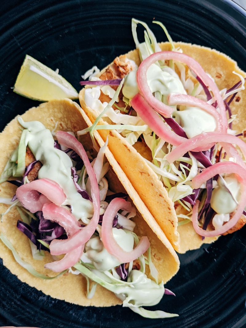 Blackened Fish Tacos with Avocado Crema