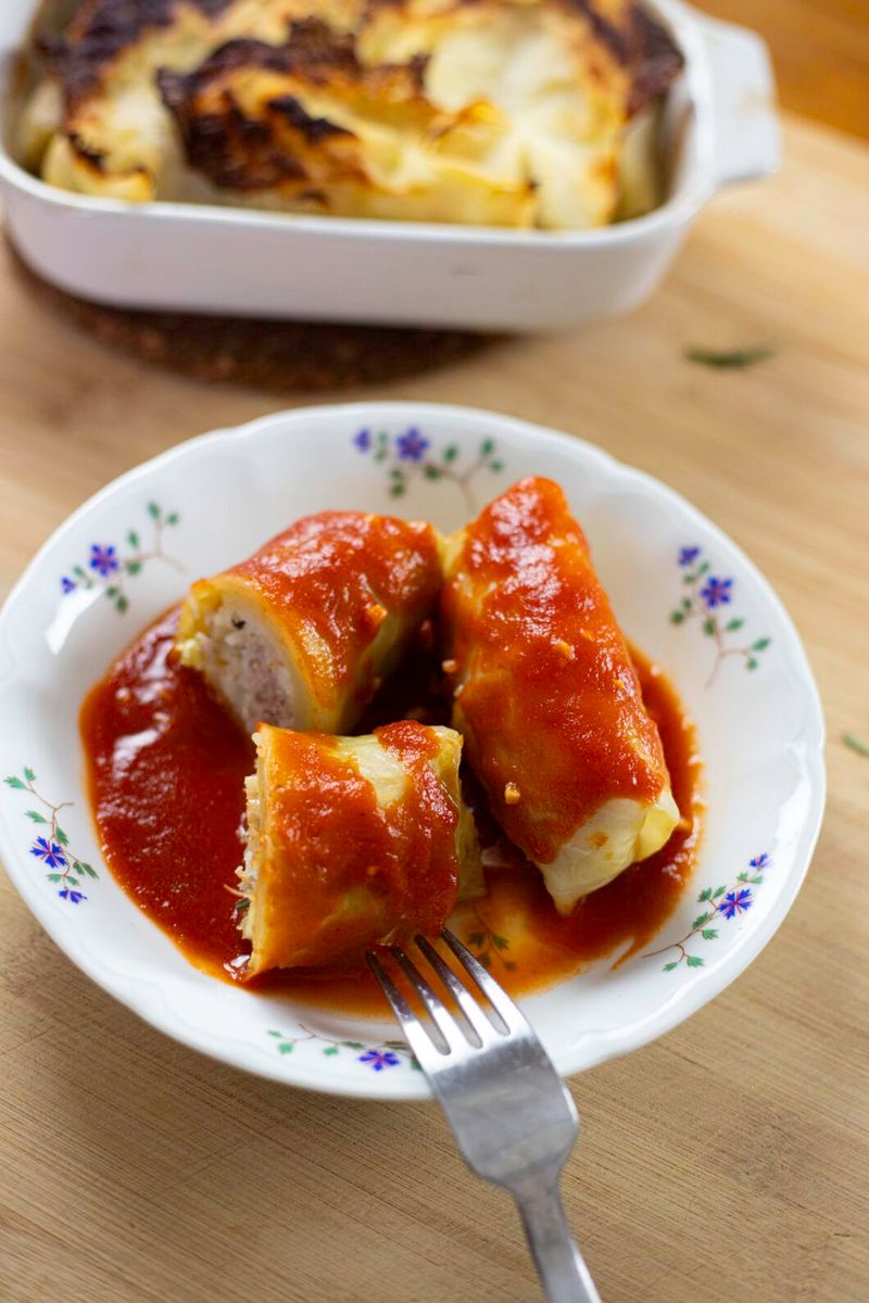 Cabbage Rolls with Heavy Sauces