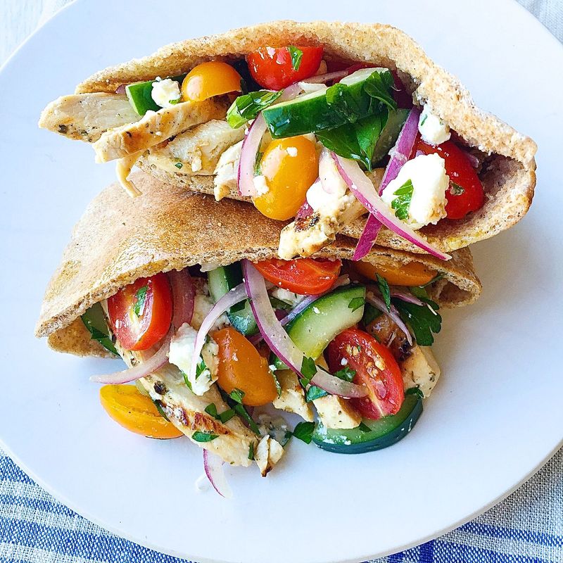 Greek Chicken Pita Pockets