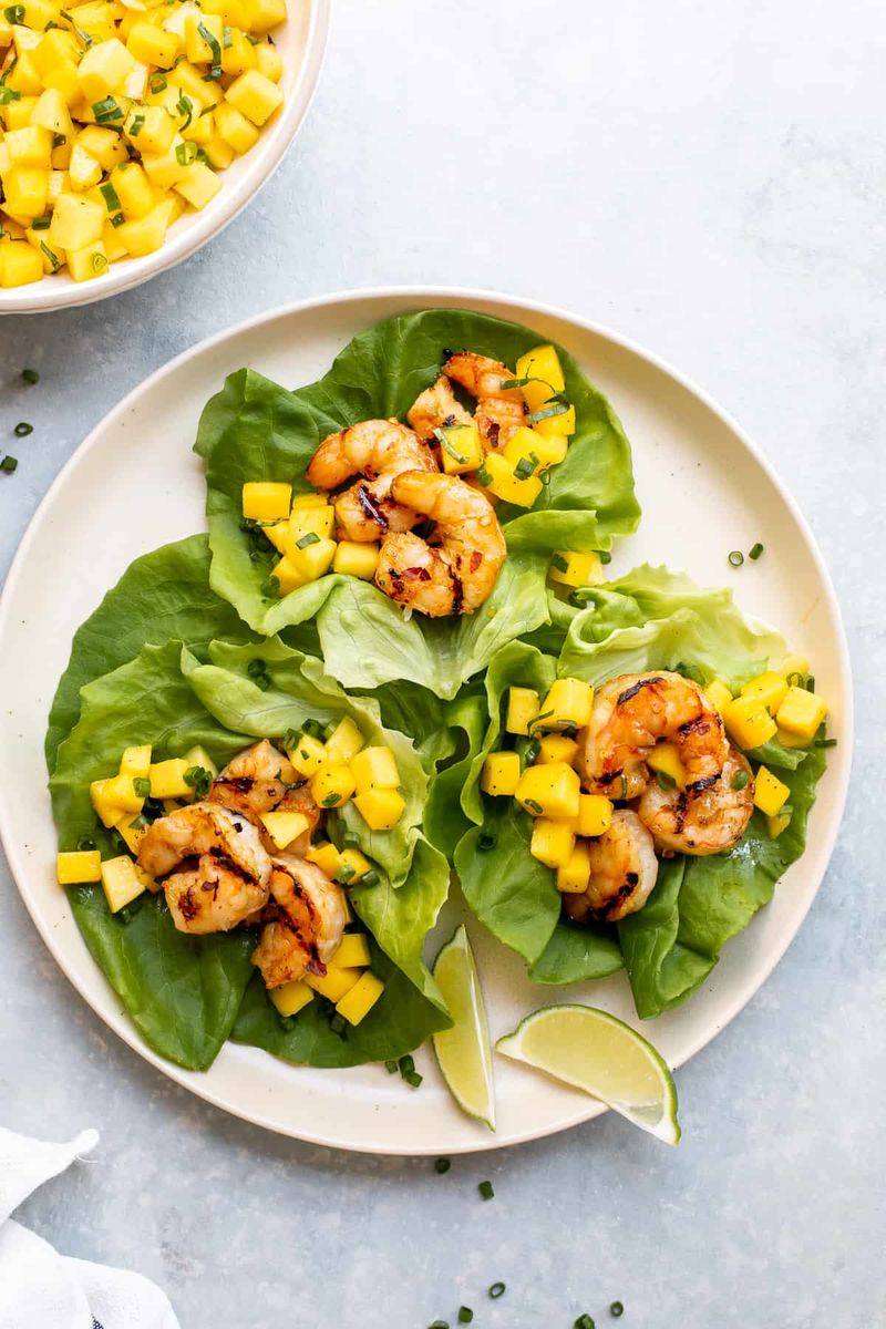 Shrimp and Mango Lettuce Wraps