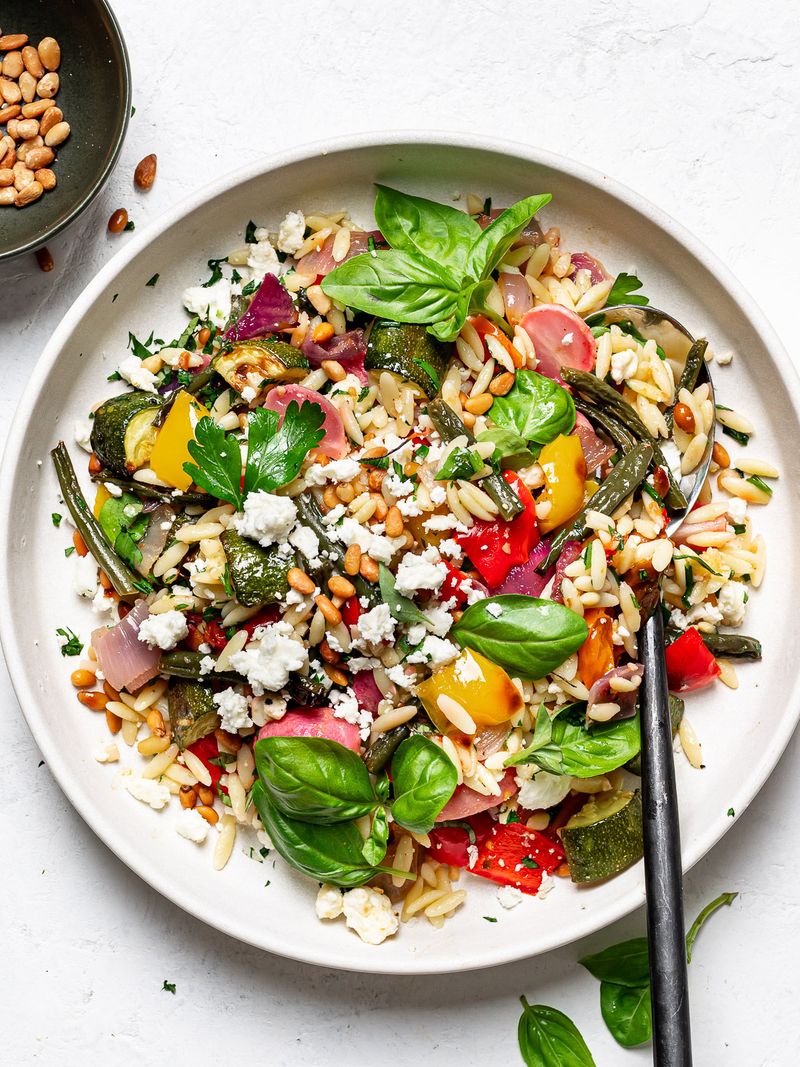 Lemon Orzo with Roasted Vegetables