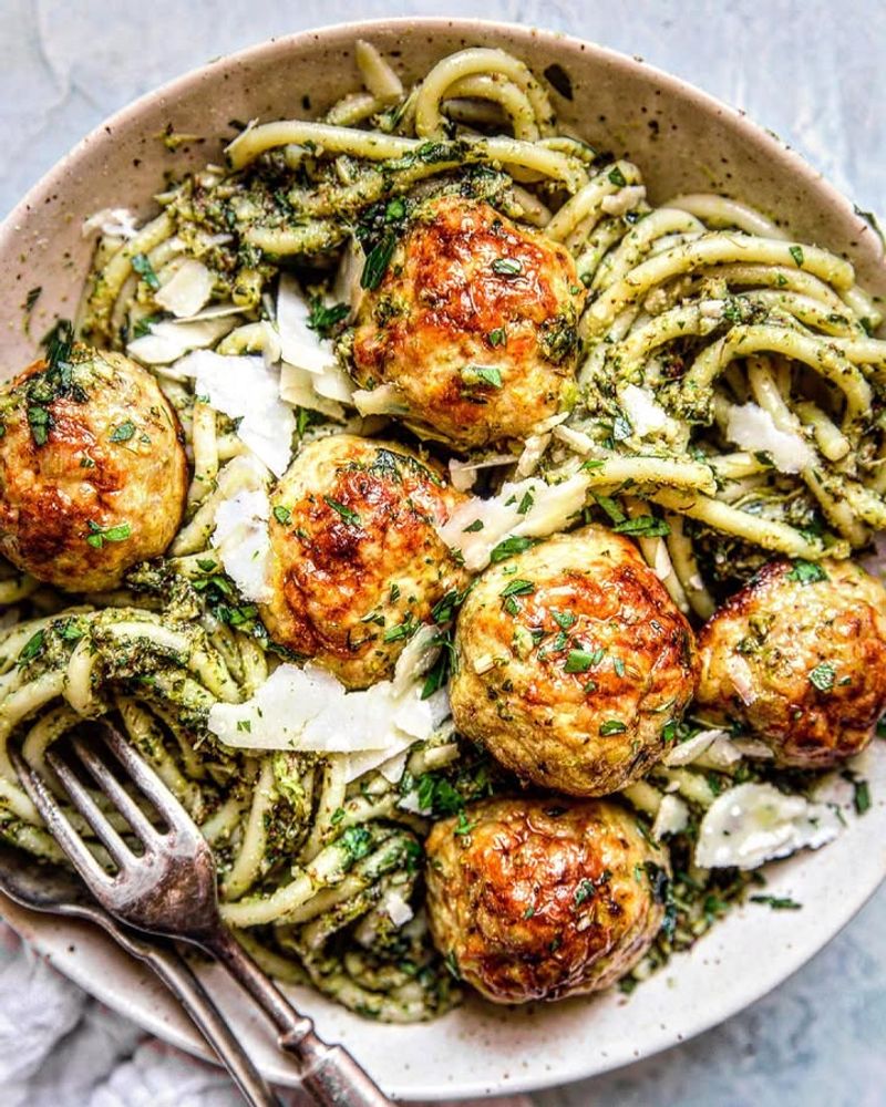 Pesto Chicken Meatballs