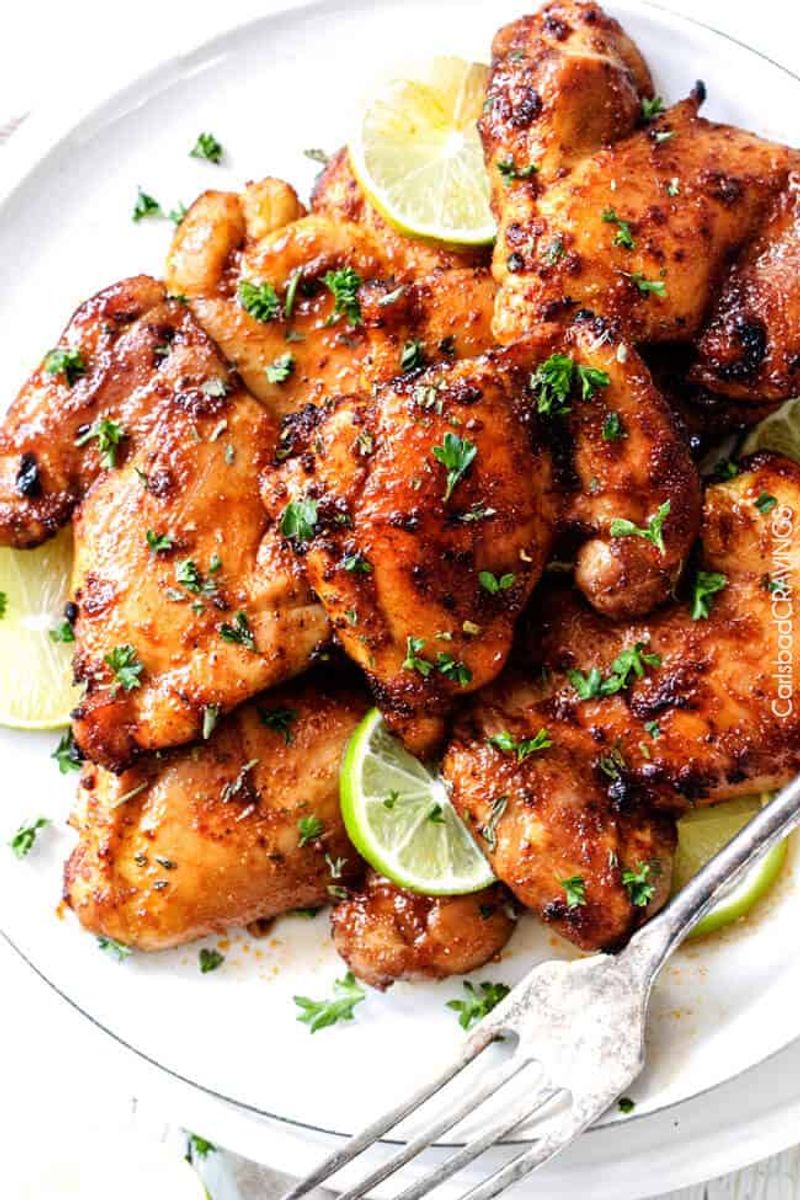 Honey Mustard Glazed Chicken Thighs