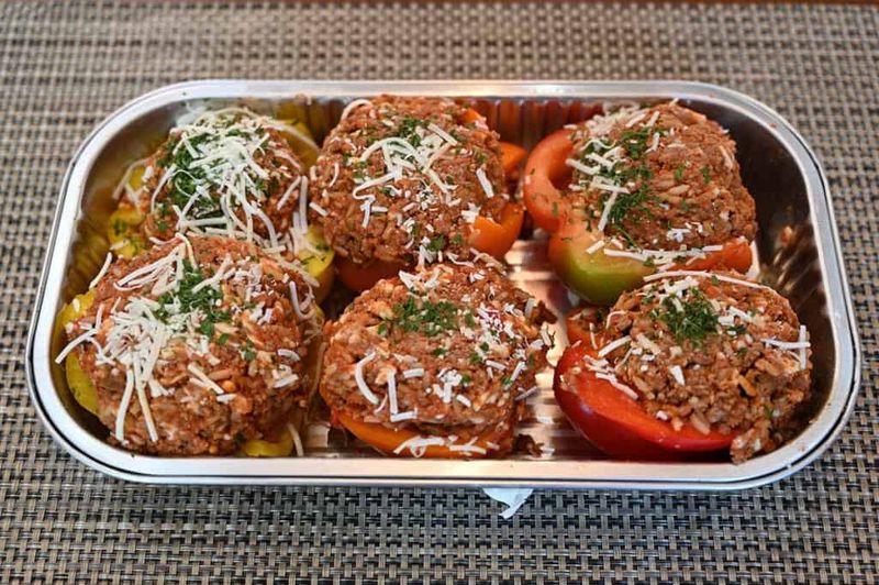 Stuffed Peppers with Ground Beef and Rice