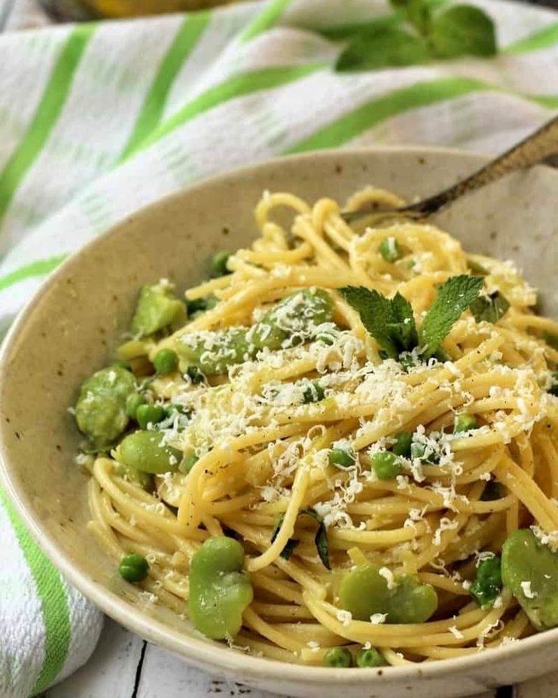 Fava Bean and Pesto Pasta
