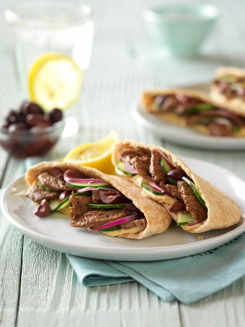 Greek-Style Beef Pitas
