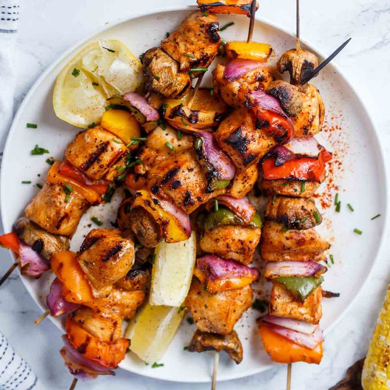 Grilled Chicken and Vegetable Skewers