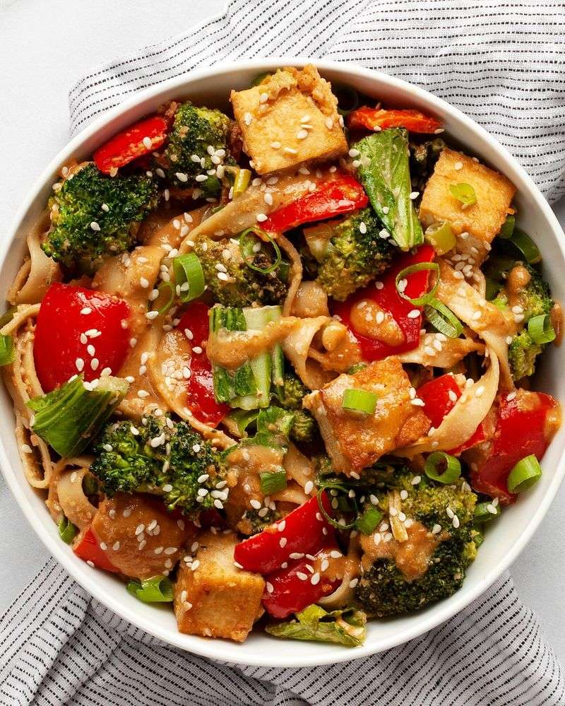 Thai Peanut Tofu Stir-Fry