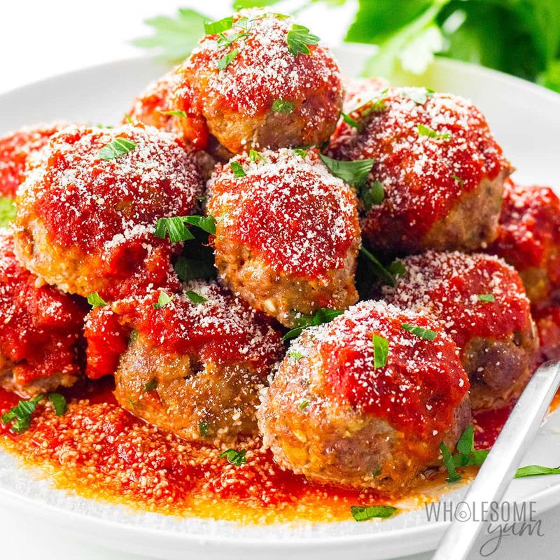 Keto Meatballs in Marinara Sauce