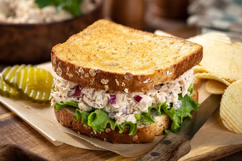 Tuna and Potato Chip Sandwich