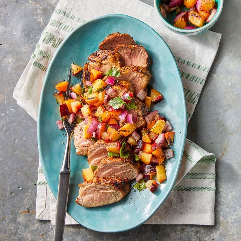 Grilled Pork Tenderloin with Peach Salsa
