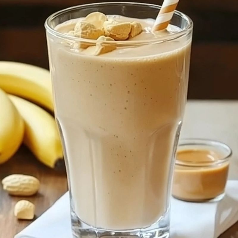 Peanut Butter Banana Smoothie with Banana Bread