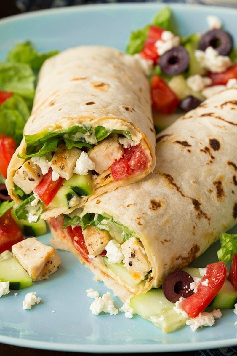 Grilled Chicken & Hummus Wrap
