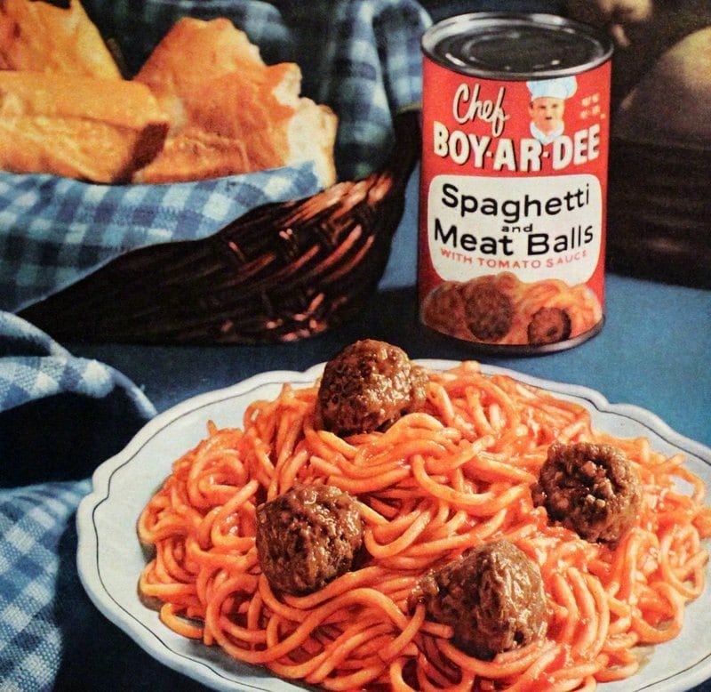 Canned Spaghetti and Meatballs