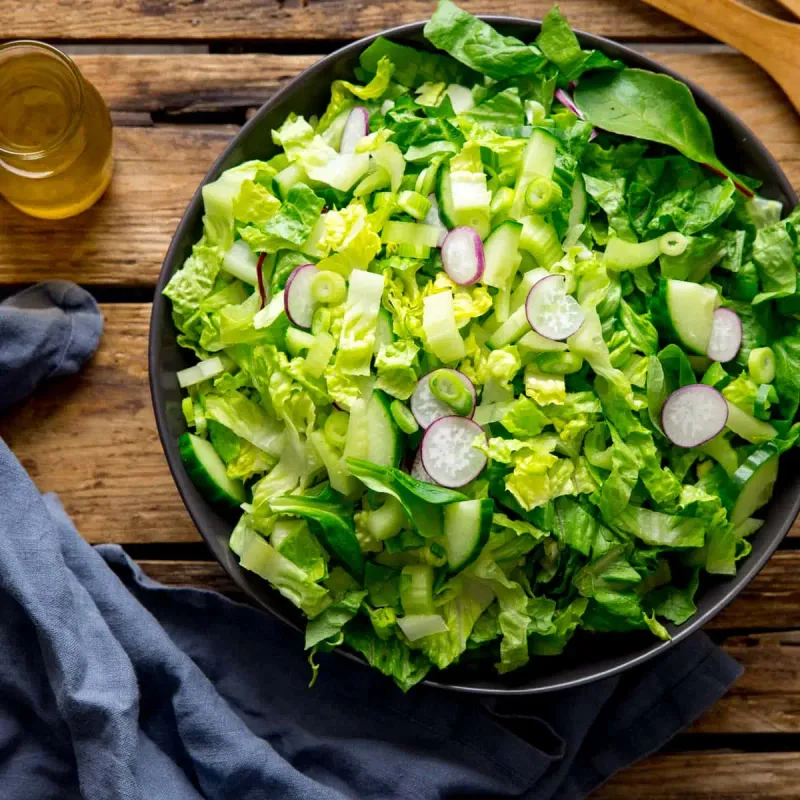 Plain Garden Salad with Fat-Free Dressing