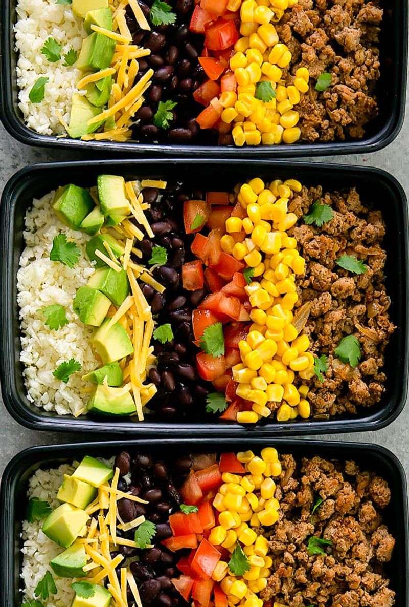 Turkey Taco Bowls with Cauliflower Rice