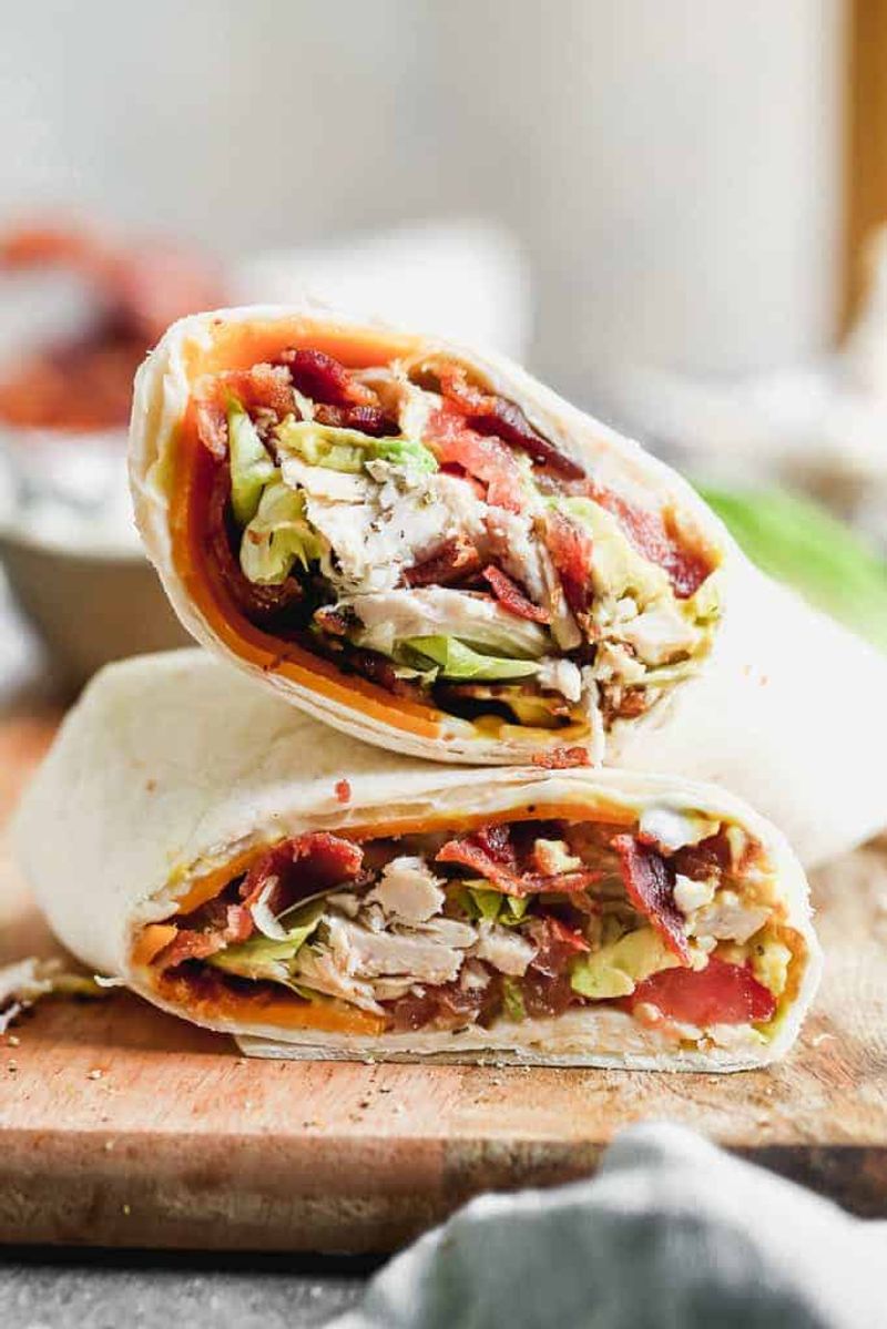 Turkey Wraps on White Flour Tortillas