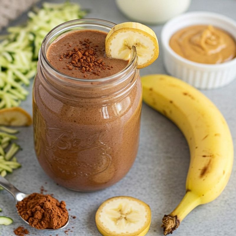 Mint Chocolate Smoothie with Chocolate Zucchini Cake