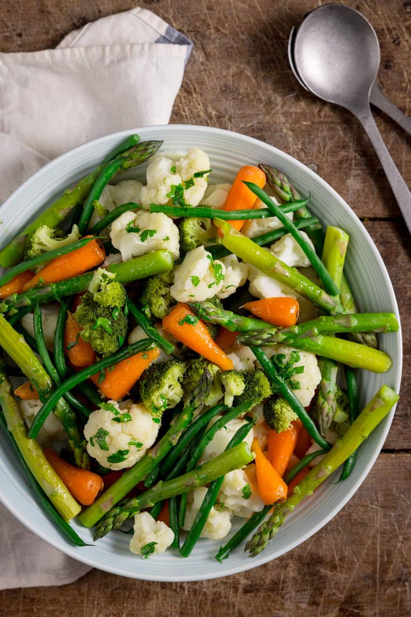 Plain Steamed Veggies with Rice