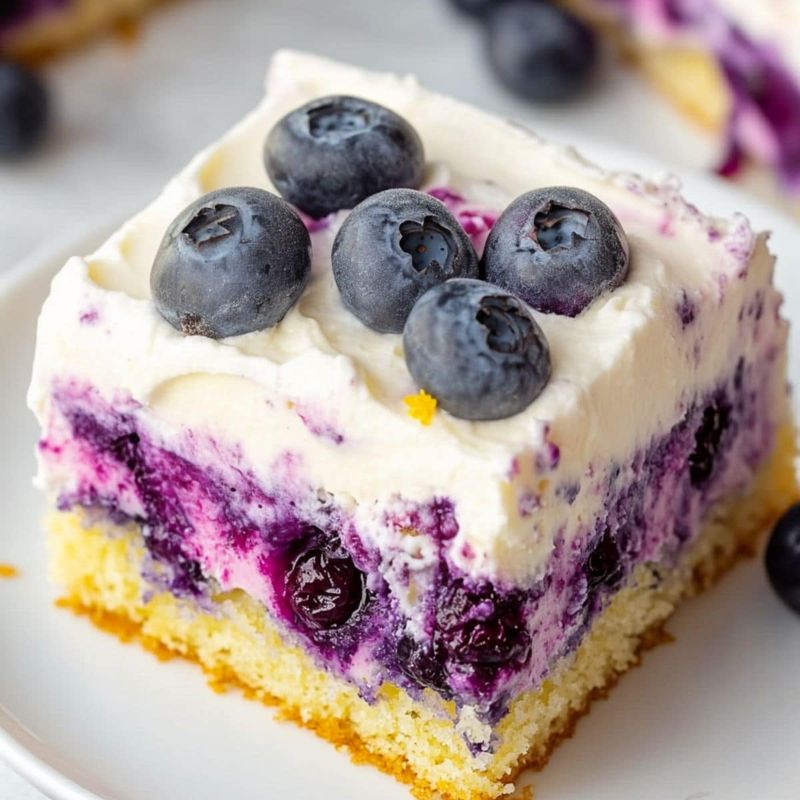 Lemon Blueberry Poke Cake