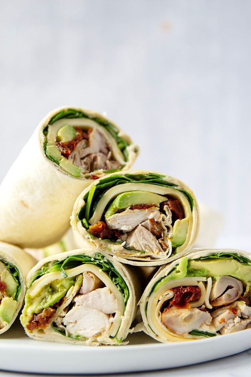Turkey or Chicken Roll-Ups with Hummus