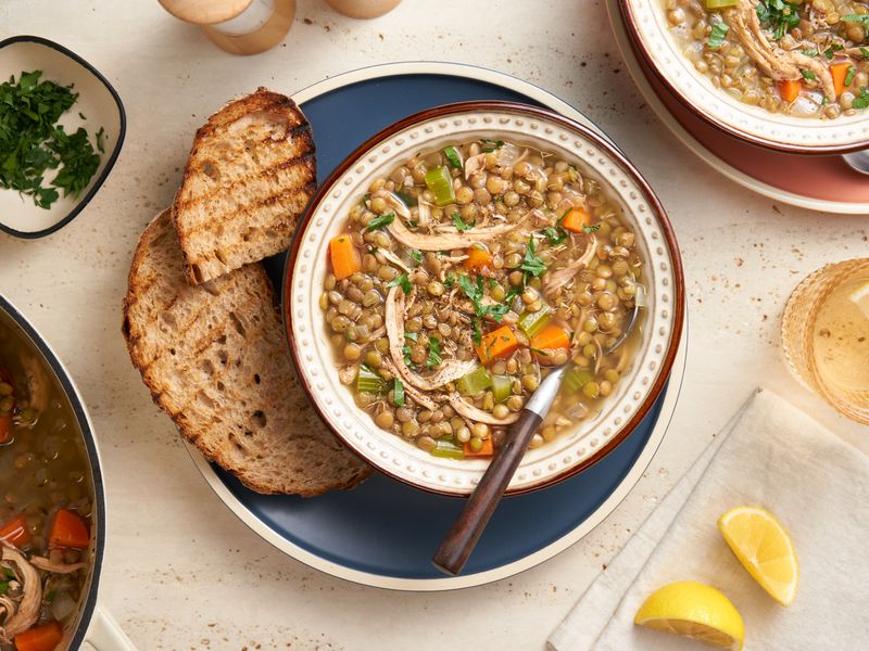 Lentil Soup with Whole Grain Toast