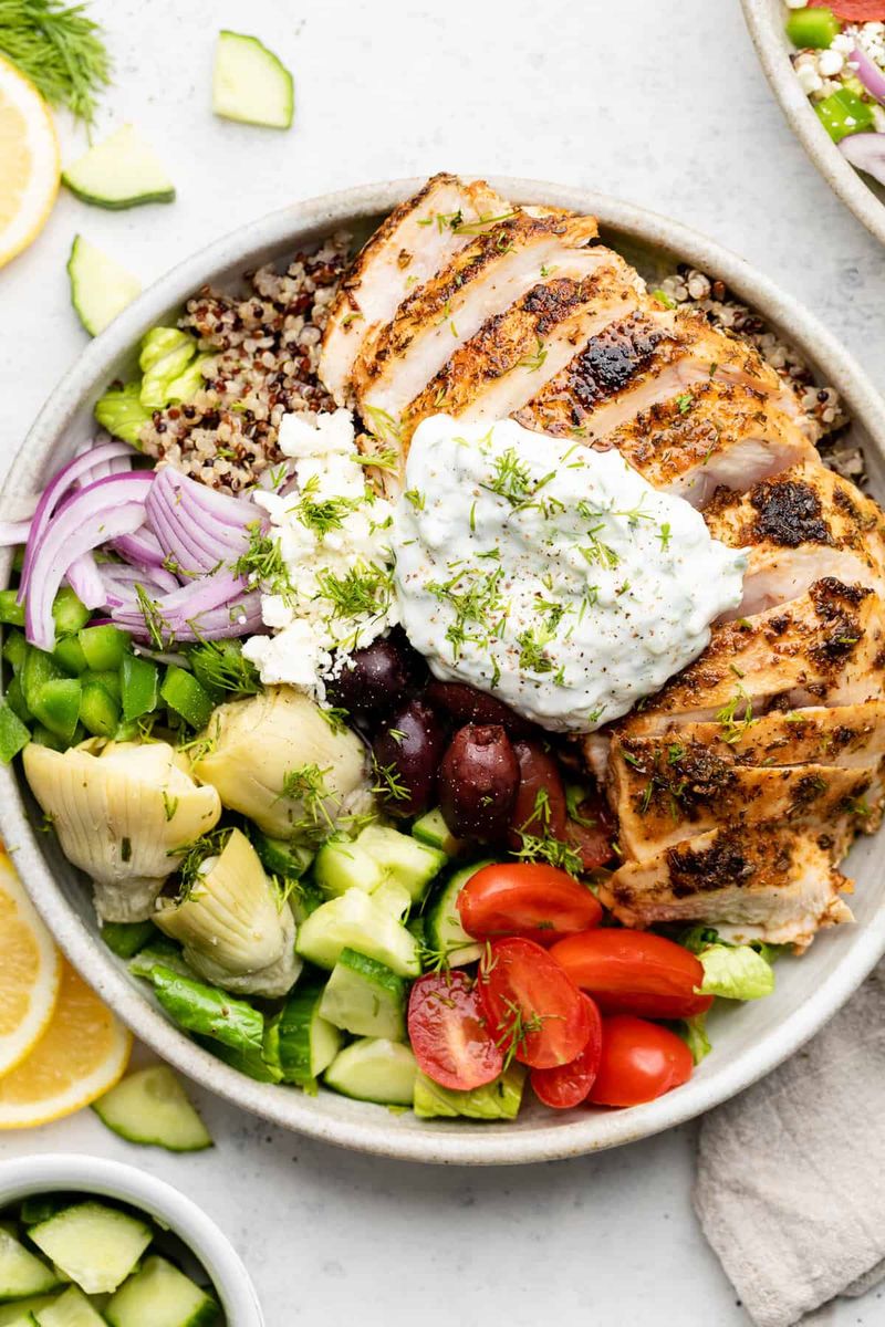 Greek Chicken Bowls with Tzatziki and Quinoa