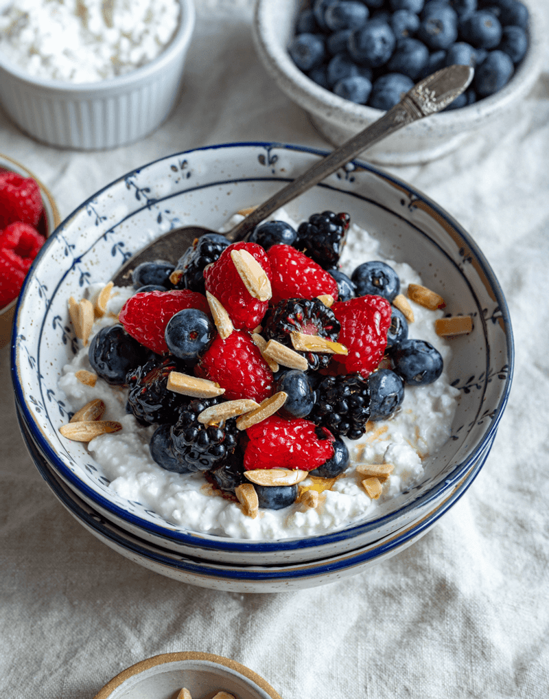 Cottage Cheese Bowl with Berries & Almonds