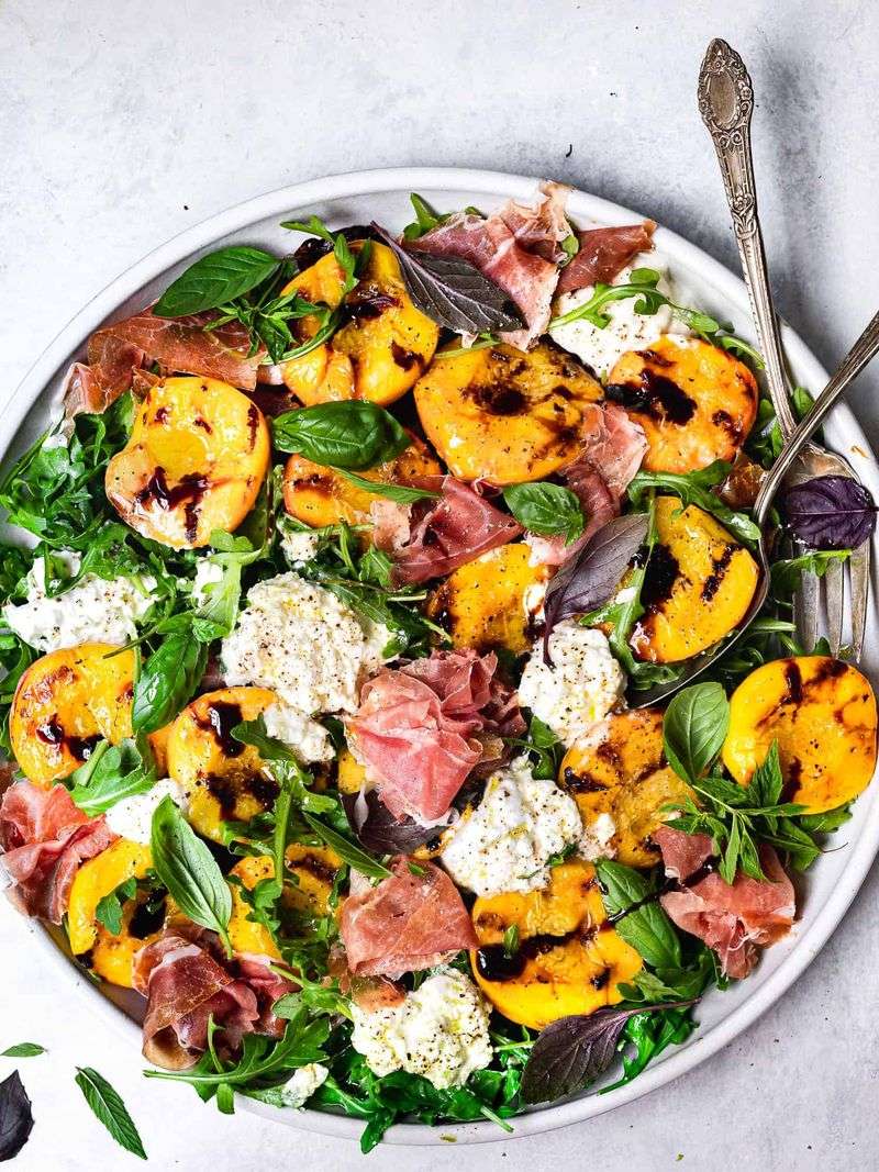 Grilled Peach & Burrata Salad