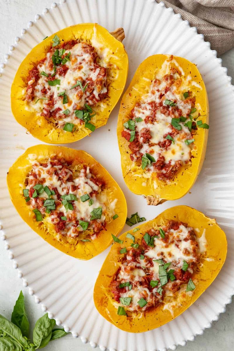 Spaghetti Squash Lasagna Boats