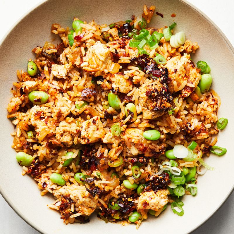 Veggie Fried Rice with Edamame and Scallions