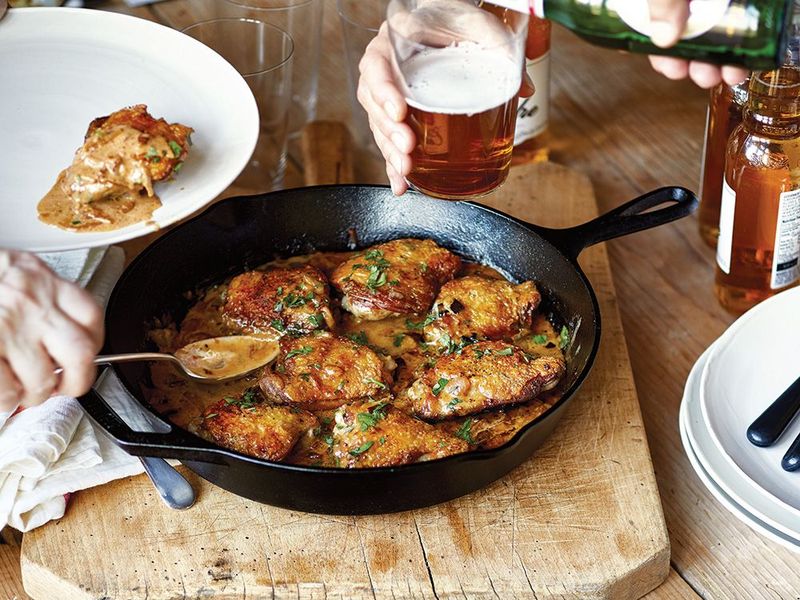 Chicken Thighs with Creamy Mustard Sauce