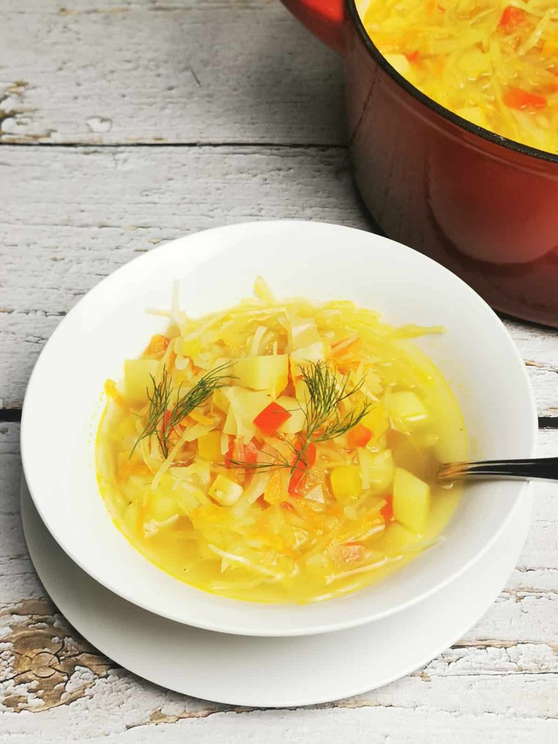 Cabbage Soup with No Spice or Protein