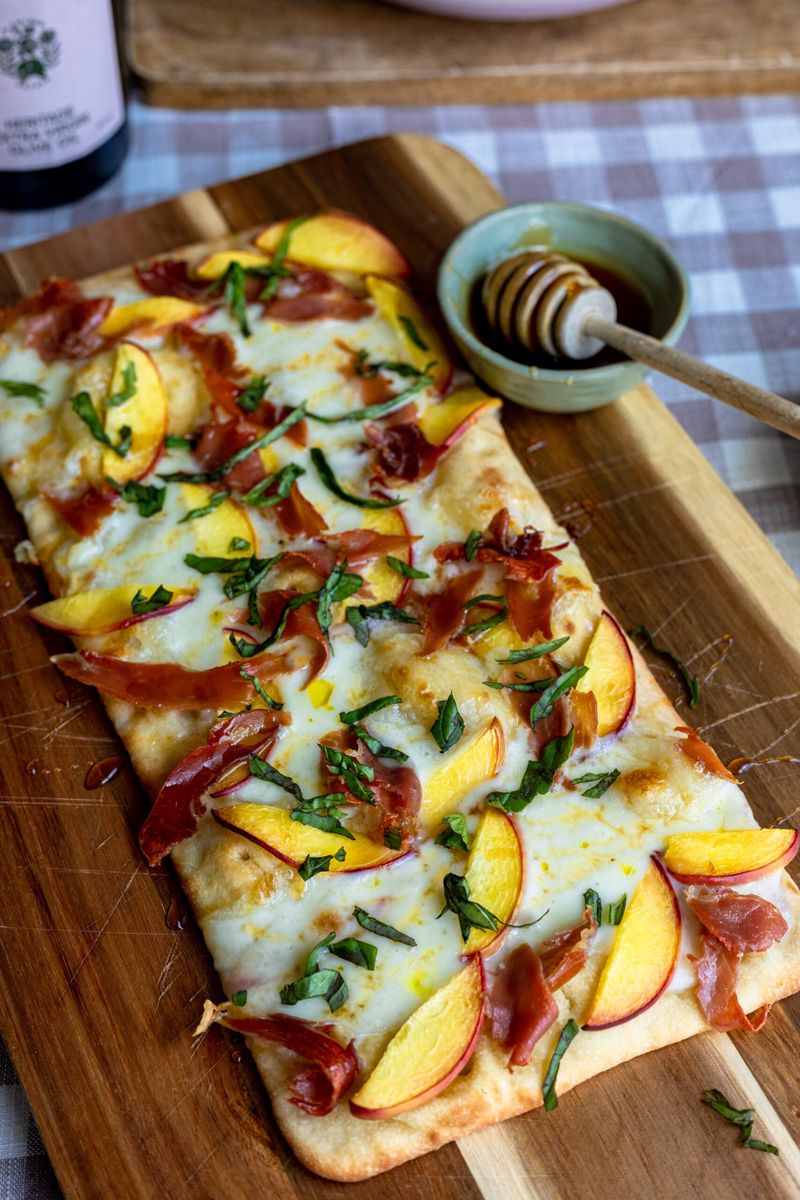 Peach Basil Flatbread