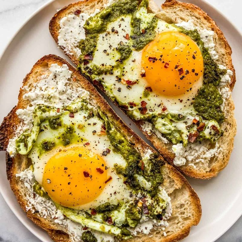 Pesto Egg Toast